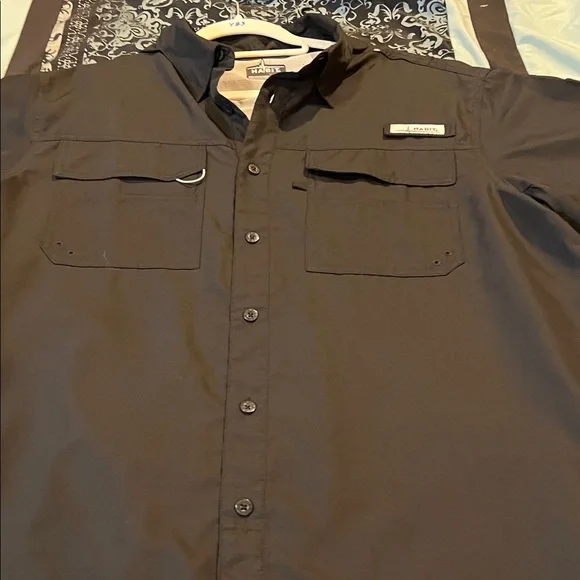 HABIT Men's Casual Button Down Shirt - Black - Picture 4 of 9